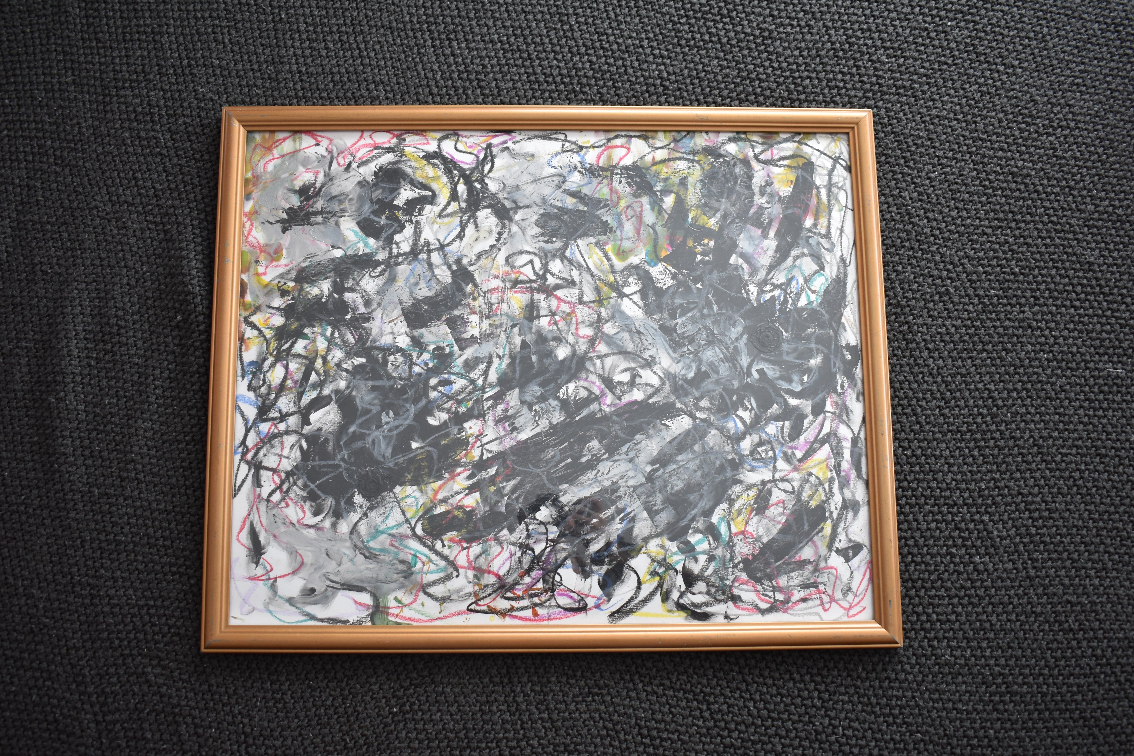 Untitled Abstract #1, 17.5" x 21.5" Framed Original