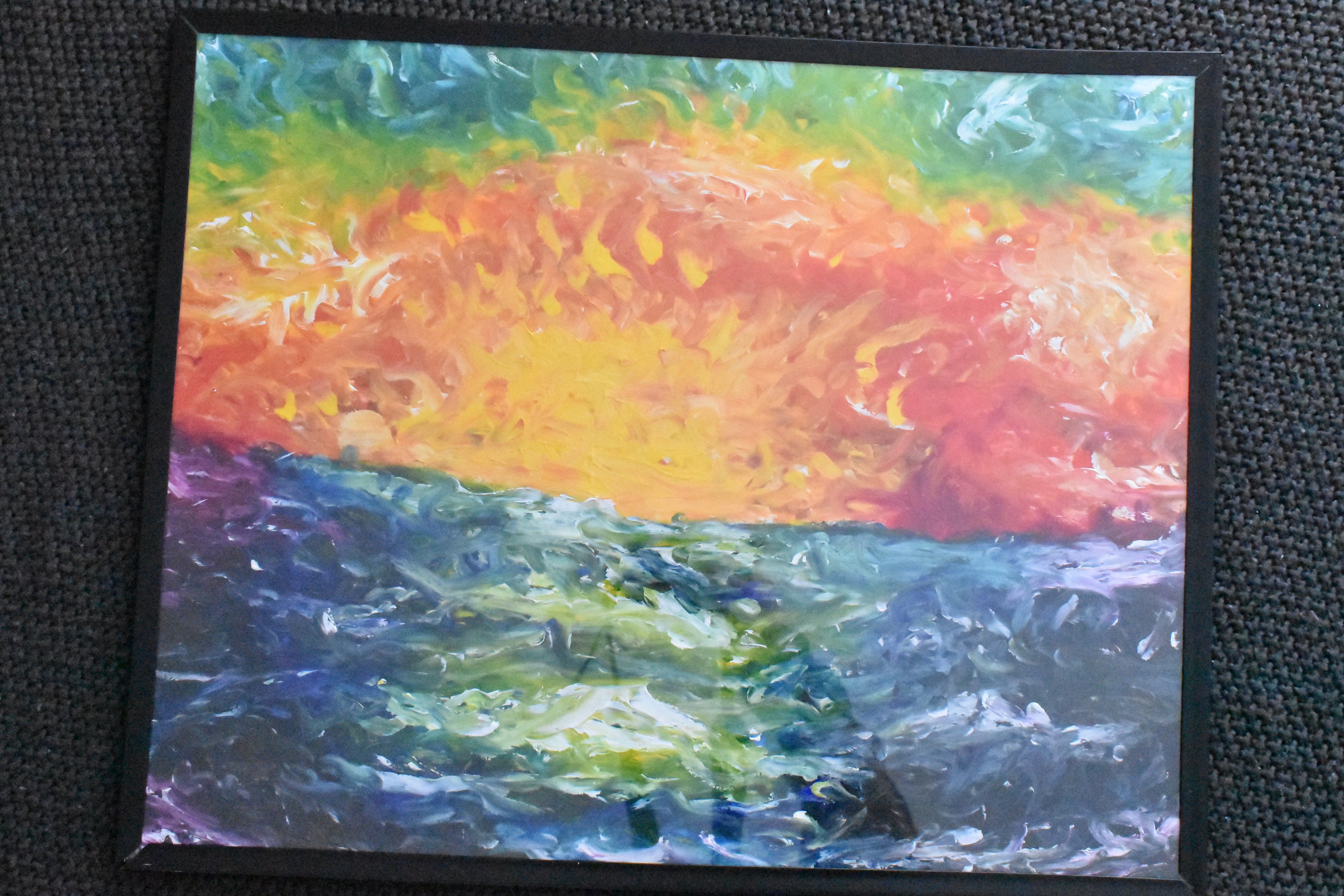 Framed Abstraction of the Sunset 16" x 20" Original
