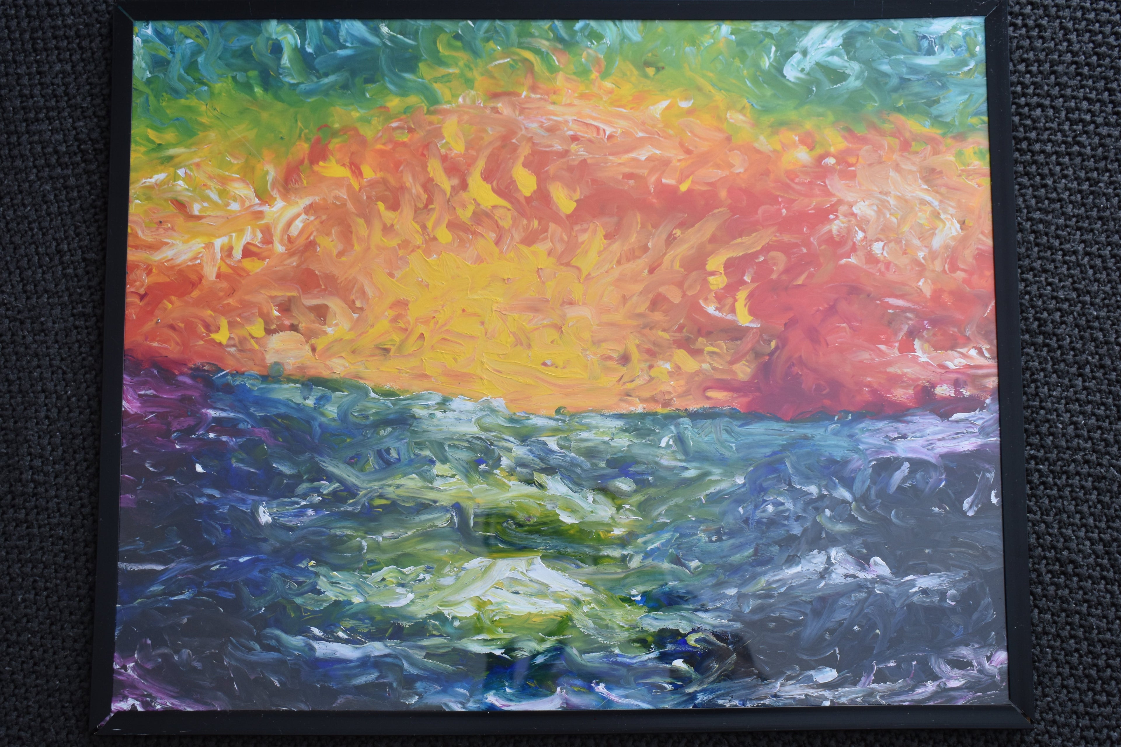 Framed Abstraction of the Sunset 16" x 20" Original
