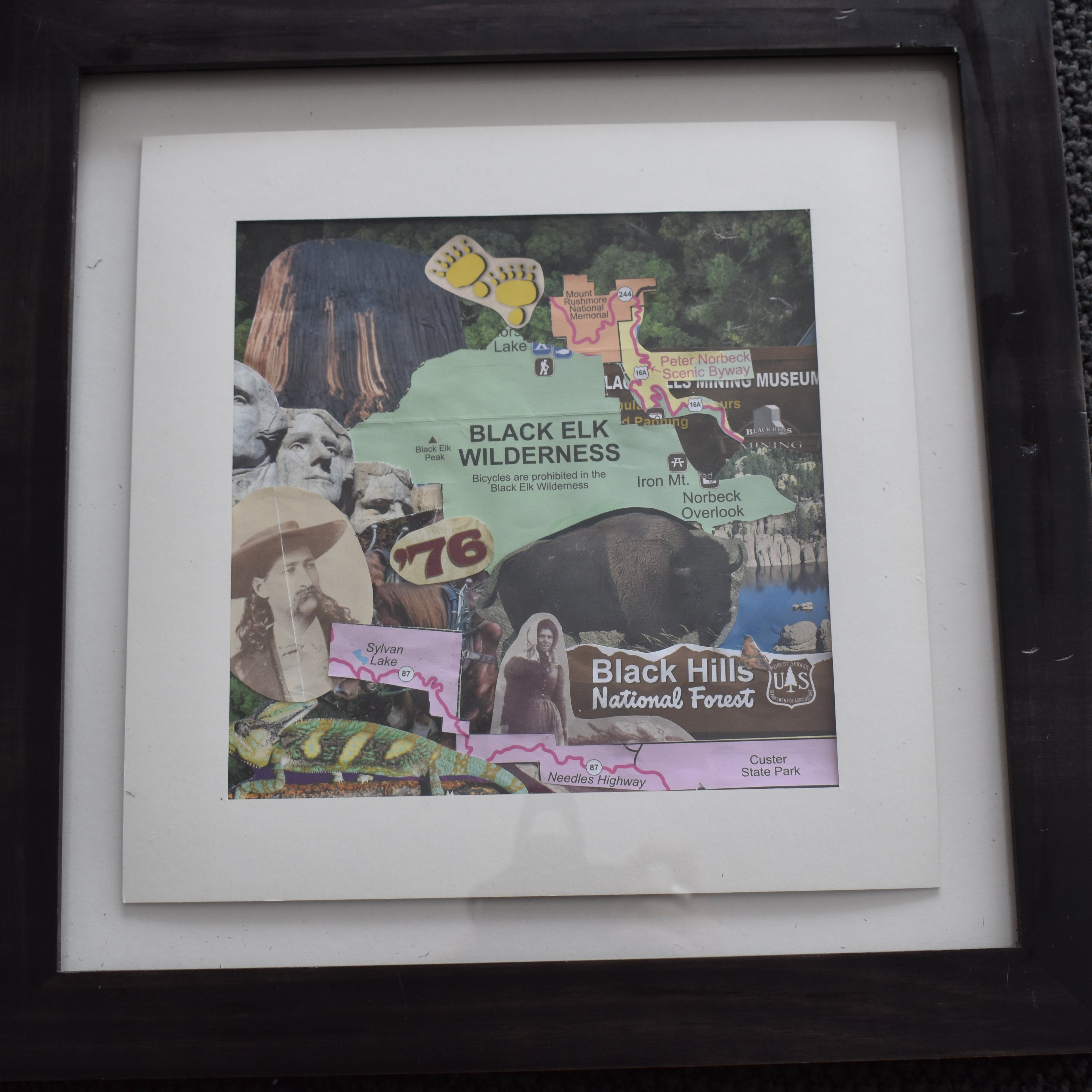 Wild West Framed Collage 14"x 14" Original