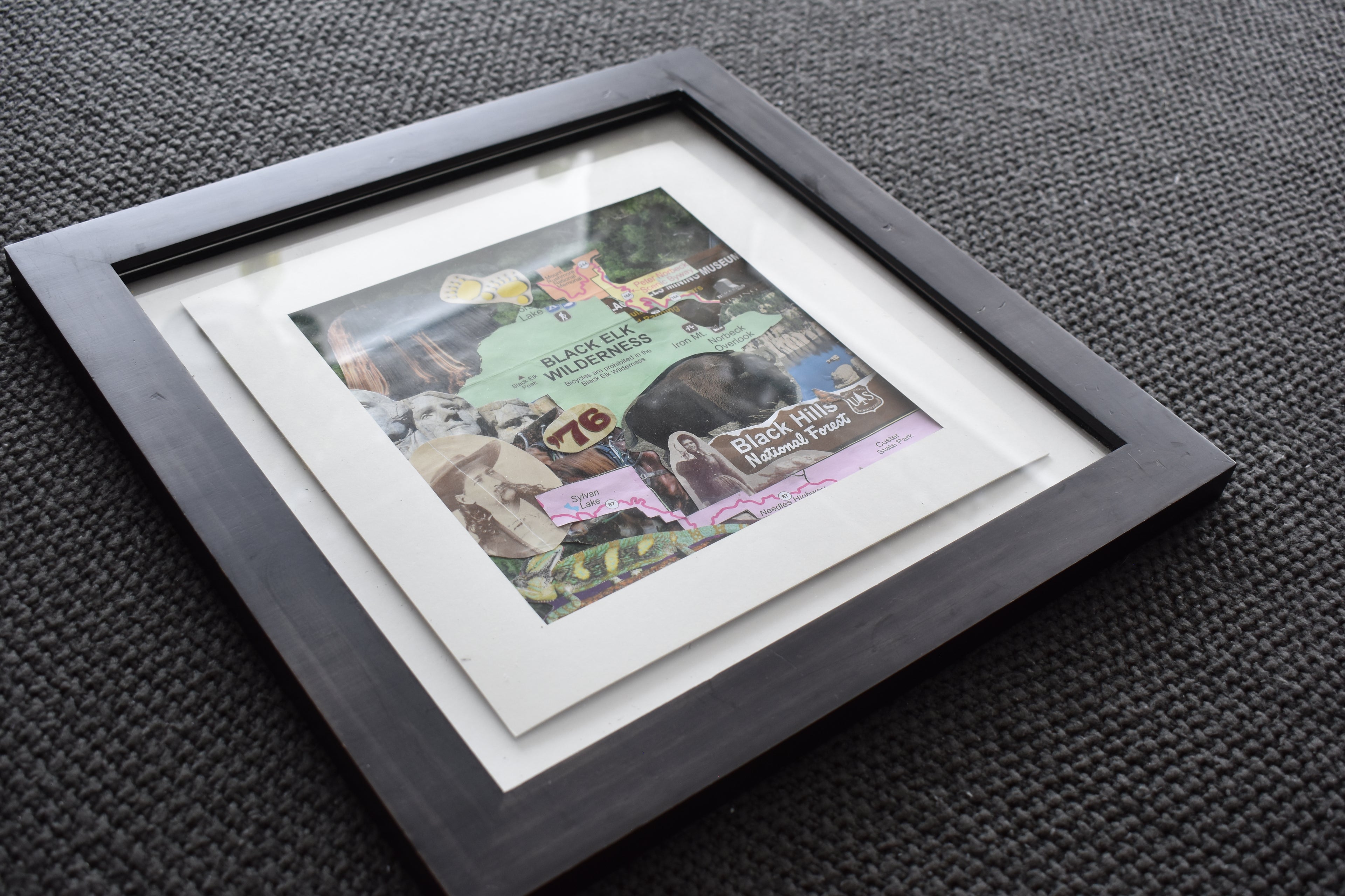 Wild West Framed Collage 14"x 14" Original